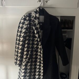 NVLT Black and White Houndstooth Trench Coat